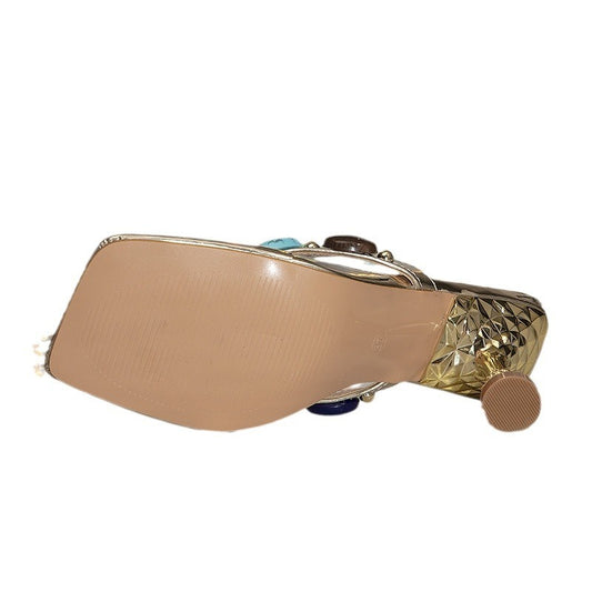 Herringbone Beaded Heel