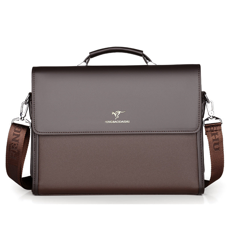 Horizontal Leather Portable Briefcase
