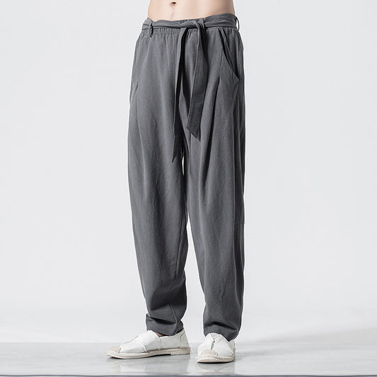 Plain Straight-leg Harem Pants