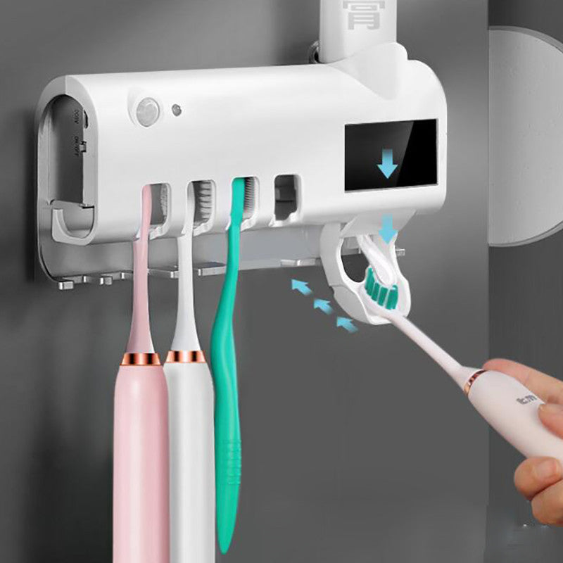 Intelligent UV Toothbrush Sterilizer Automatic Toothpaste Squeezer, Toothbrush and Toothpaste Rack