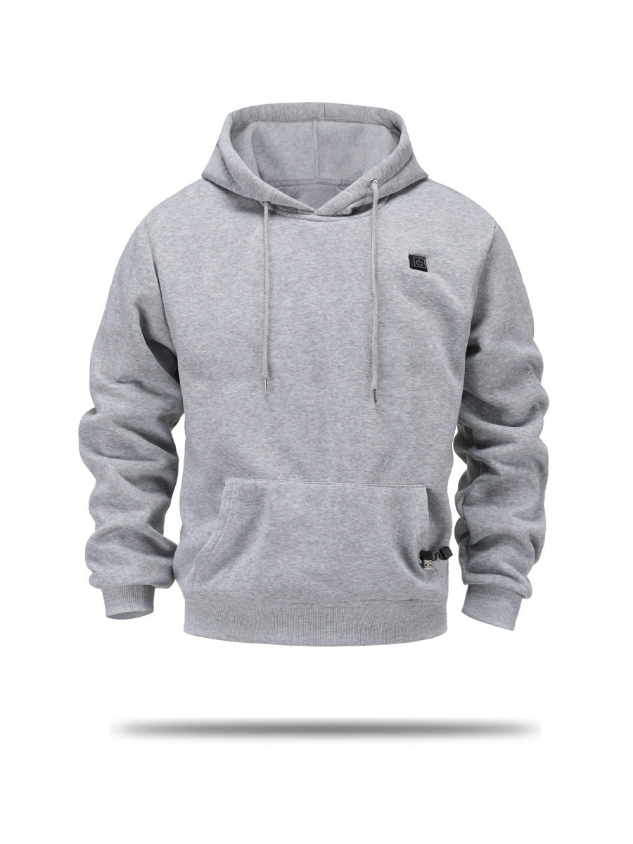 USB Heating Brushed Hoody Warm