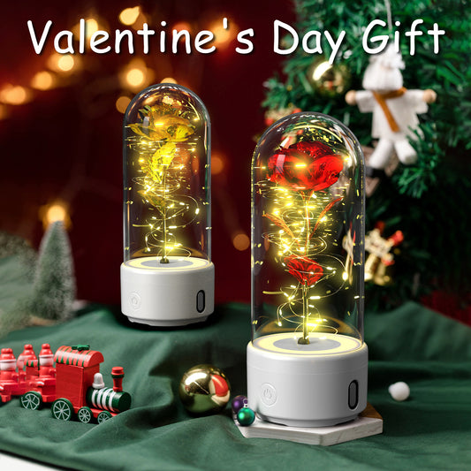 2 In 1 Rose Flowers LED Light And Bluetooth-compatible Speaker Gift Rose Luminous Gift