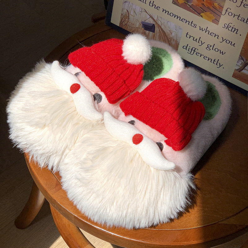 Cute Gift Christmas Santa Claus Home Winter Warm Indoor Slippers