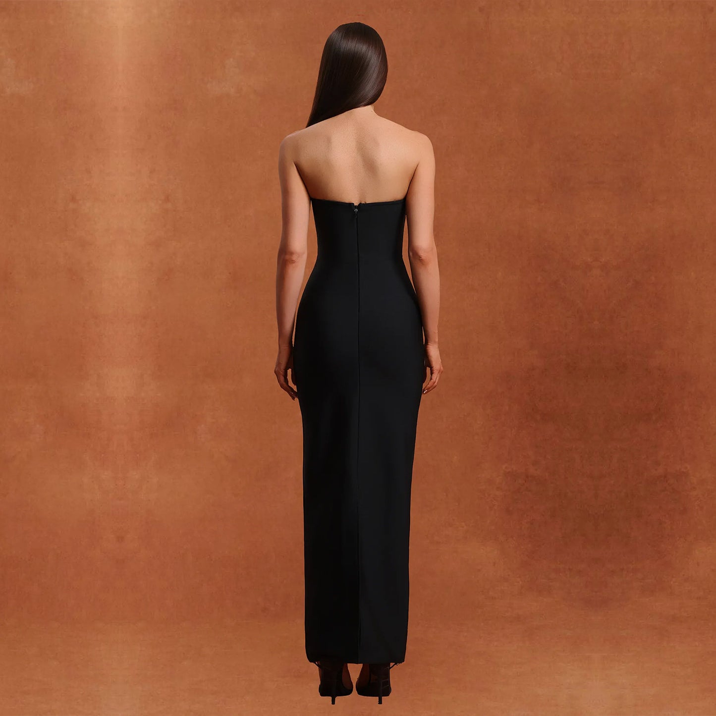Tube Top High-end Hot Drilling Backless Long Dress