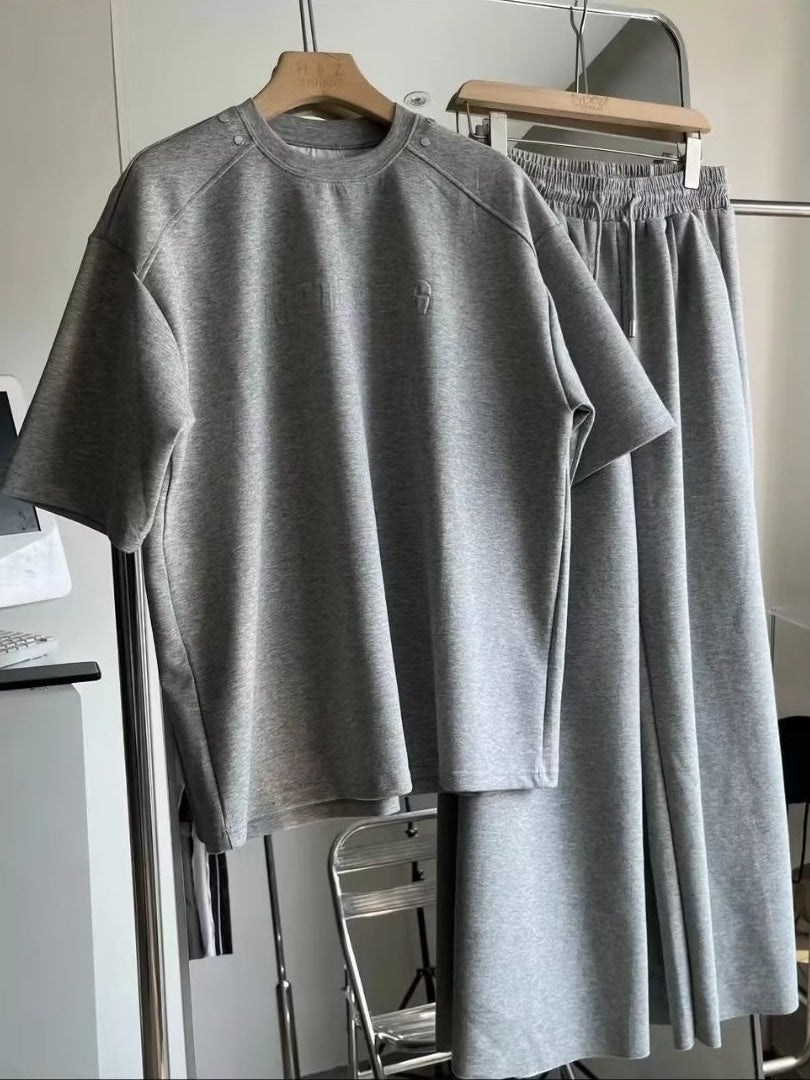 Men's Short-sleeved T-shirt Straight-leg Pants Sports Suit