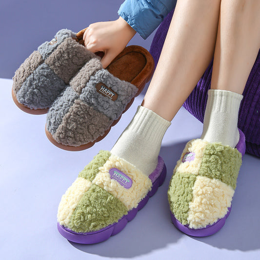 EVA Thick-soled Warm Plush Cotton Slippers for Women / Men