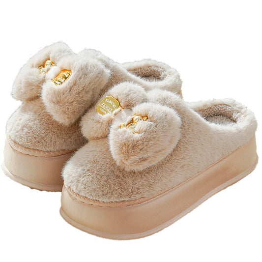 women's Thick-soled Cotton Slippers