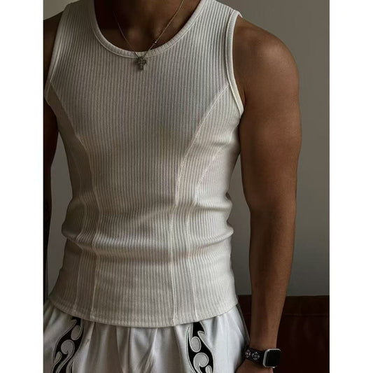 Stitching I-shaped Vest Men's Tight
