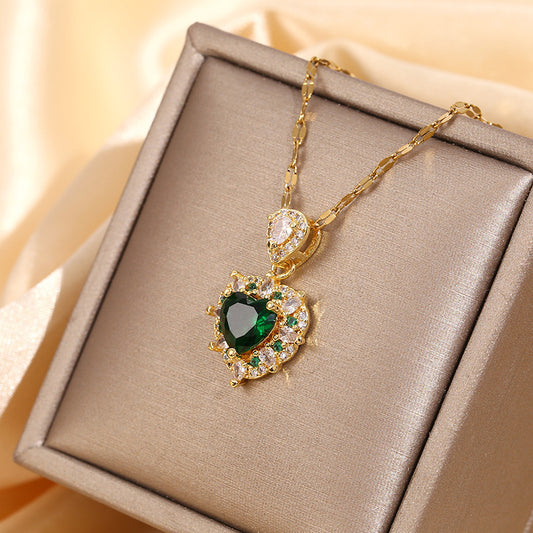 Copper Micro Inlaid Zircon Necklace