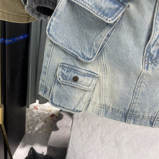 Retro luxury Multi-pocket Hip Skirt