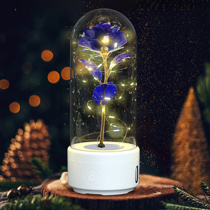 2 In 1 Rose Flowers LED Light And Bluetooth-compatible Speaker Gift Rose Luminous  Gift