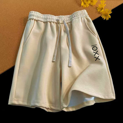 Men's Vintage Letter Print Loose Straight Shorts