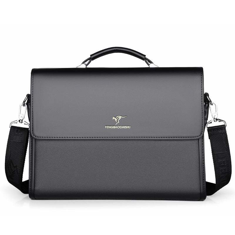 Horizontal Leather Portable Briefcase