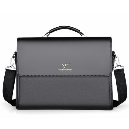 Horizontal Leather Portable Briefcase