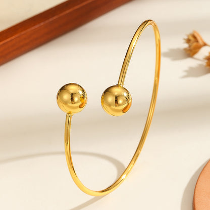 1pcs Copper Plated 18k Gold Double-Headed Beads