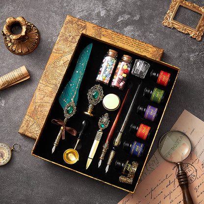 Retro Feather Pen Christmas Gift Set