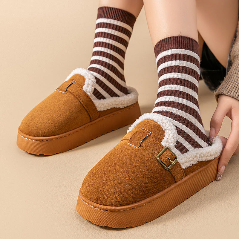 Thick Bottom Women's Fluffy Slippers