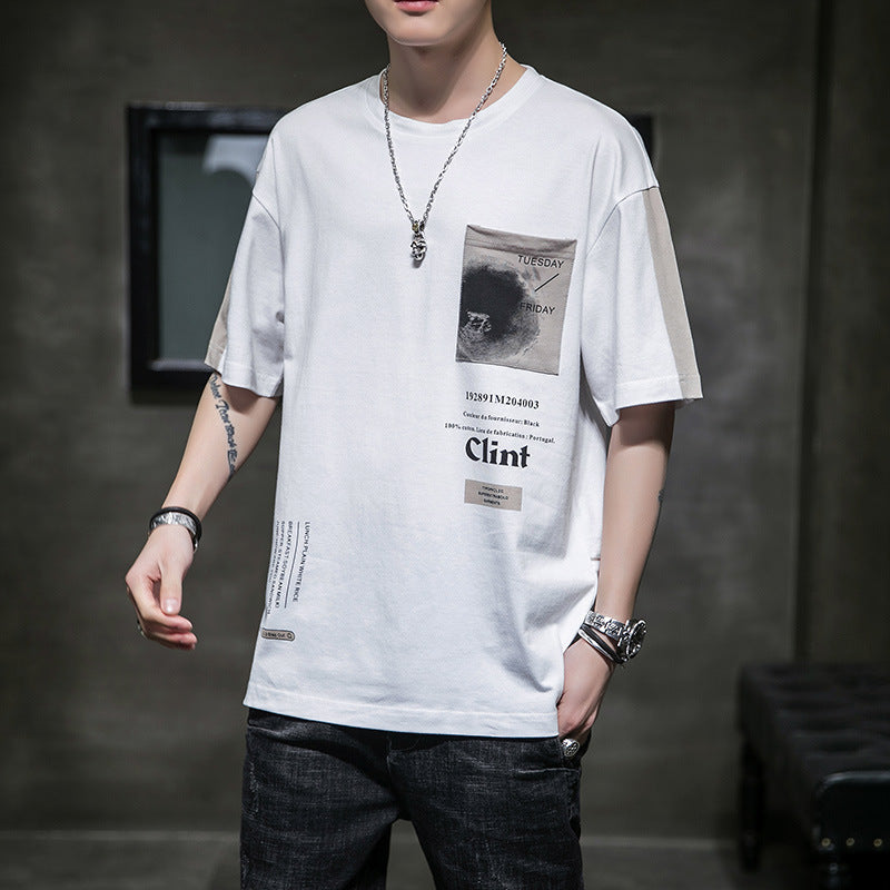 Printed Round Neck Loose T-shirt