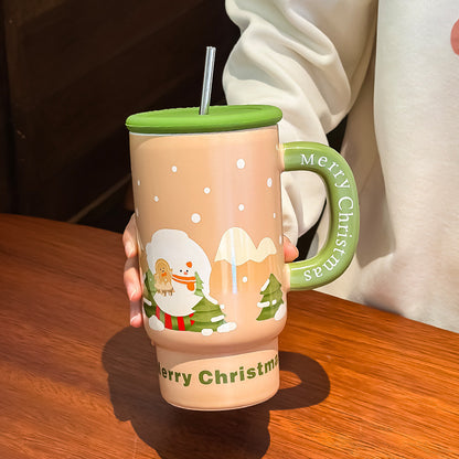 Christmas Gift Large Capacity Ceramic Cup Mug Creative