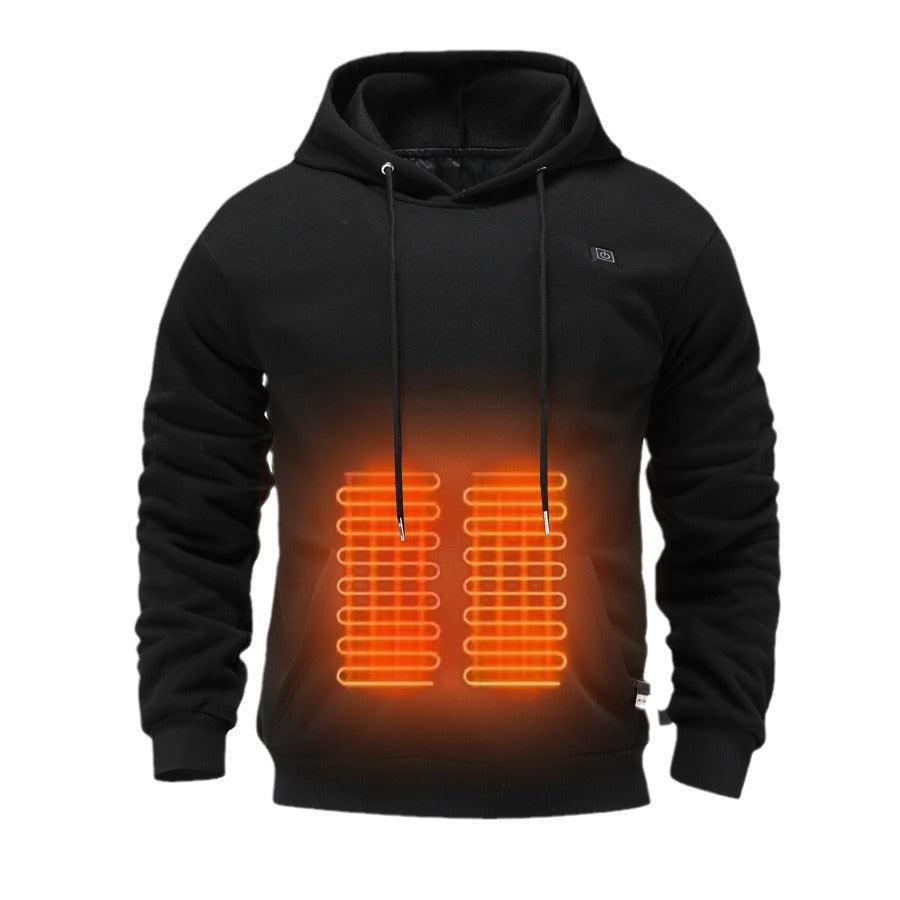 USB Heating Brushed Hoody Warm