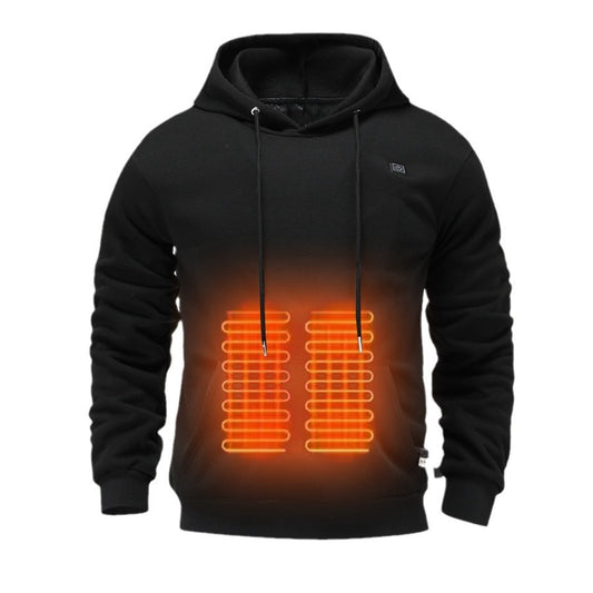 USB Heating Brushed Hoody Warm