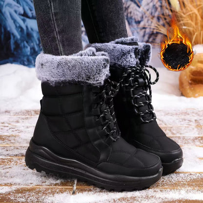 Women's High-top Fleece-lined Waterproof Snow Boots