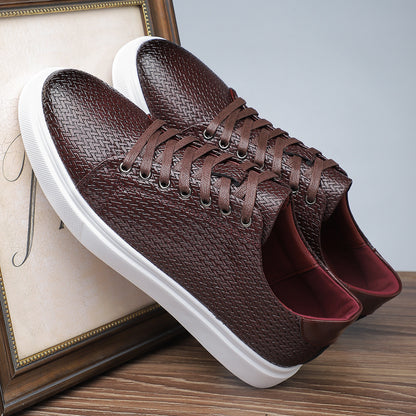 Men's Leather Low-top Flat Business Shoes
