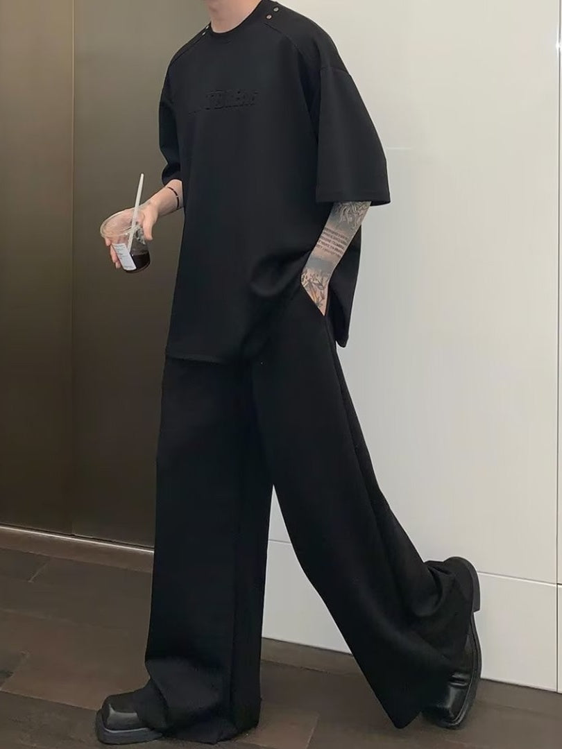 Men's Short-sleeved T-shirt Straight-leg Pants Sports Suit