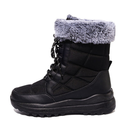 Women's High-top Fleece-lined Waterproof Snow Boots