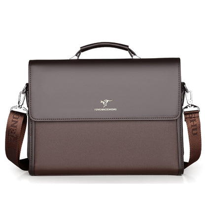 Horizontal Leather Portable Briefcase