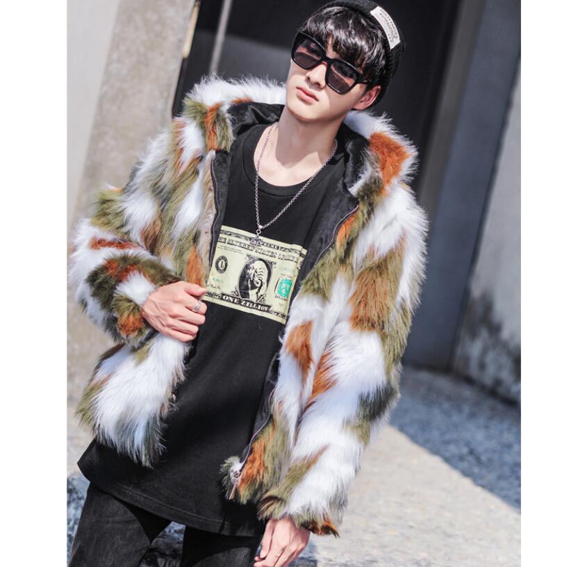 Men's Luxury Faux fur velvet cotton coat