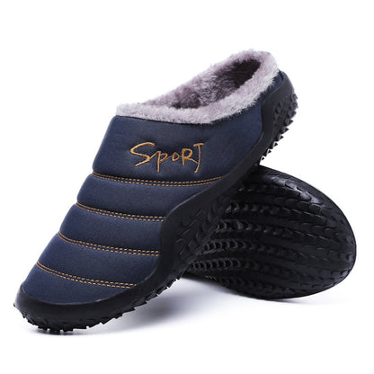 Men's Autumn Winter Cotton Thick-soled Slippers