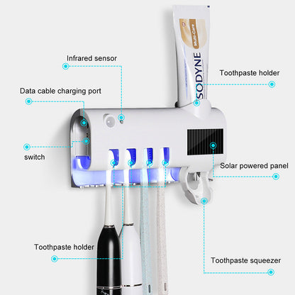 Intelligent UV Toothbrush Sterilizer Automatic Toothpaste Squeezer, Toothbrush and Toothpaste Rack