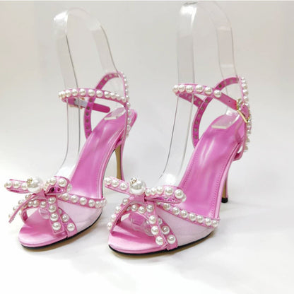Women's Bow Stilettos Pearl High Heels