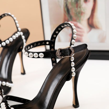 Women's Bow Stilettos Pearl High Heels