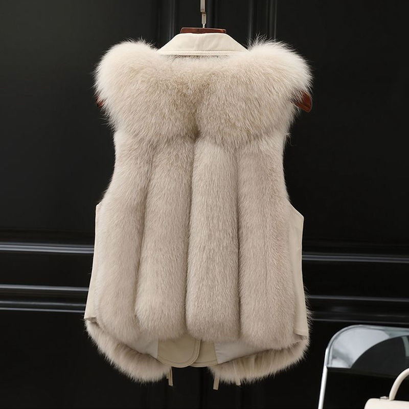 Women's Fox Fur Vest Short Coat Autumn And Winter Vest