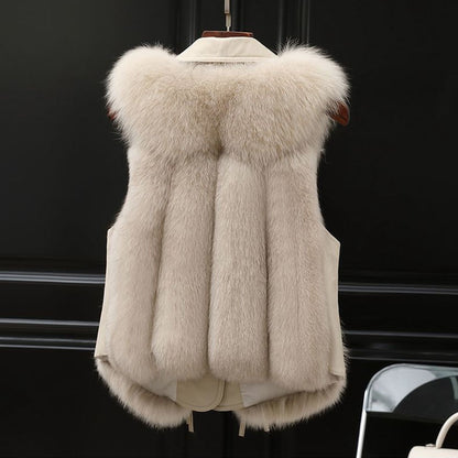 Women's Fox Fur Vest Short Coat Autumn And Winter Vest