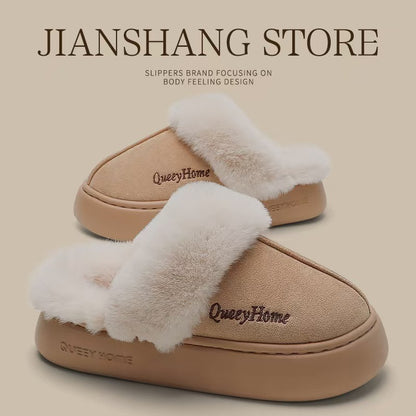 Plush Cotton Autumn And Winter Warm Slippers