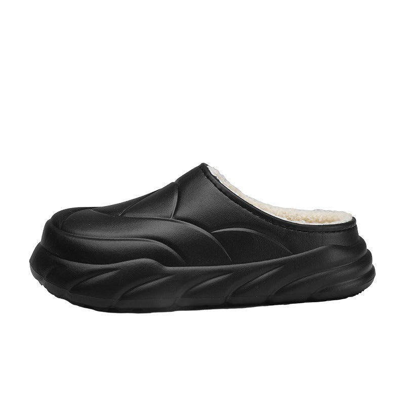 Couple  Autumn And Winter Fleece-lined Warm Indoor Non Slip Cotton Slippers