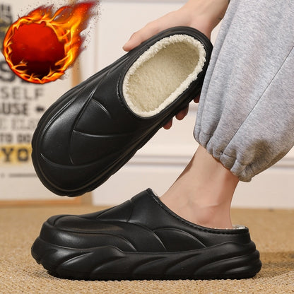 Couple  Autumn And Winter Fleece-lined Warm Indoor Non Slip Cotton Slippers