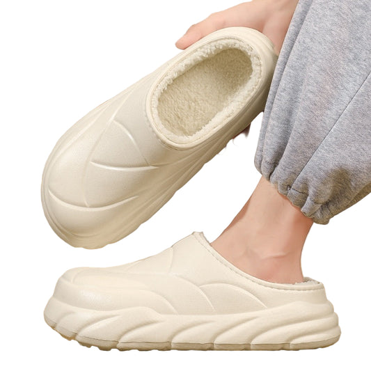 Couple  Autumn And Winter Fleece-lined Warm Indoor Non Slip Cotton Slippers