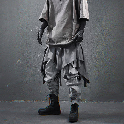 Men's Loose Casual Worn Neckline Short Sleeve