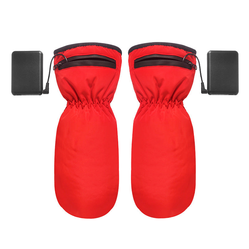 Electrically Heating Zipper Thermal Windproof Gloves