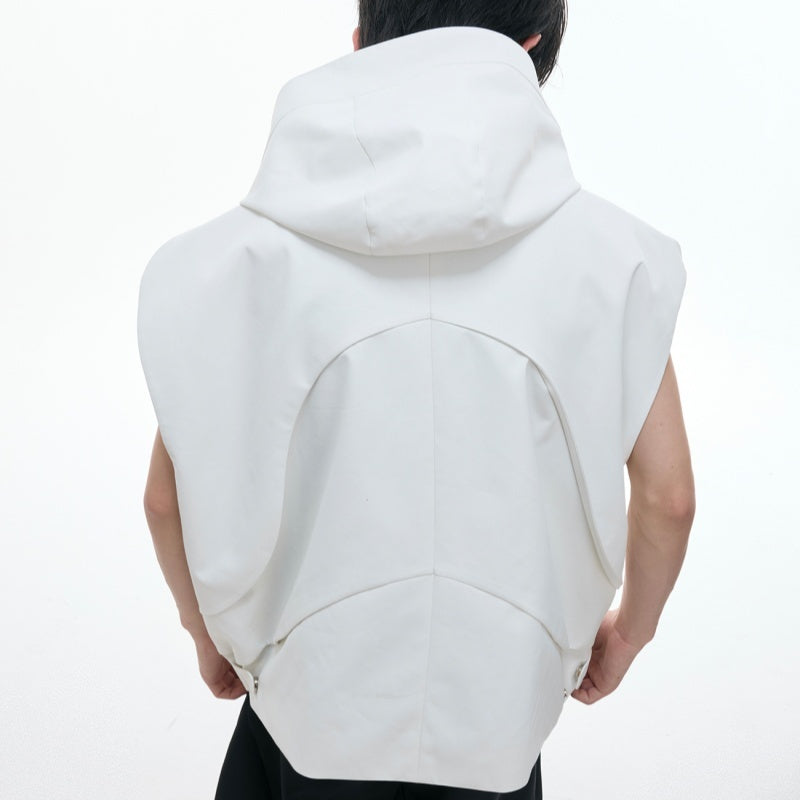 Hooded Vest Waistcoat Wide leg Pant