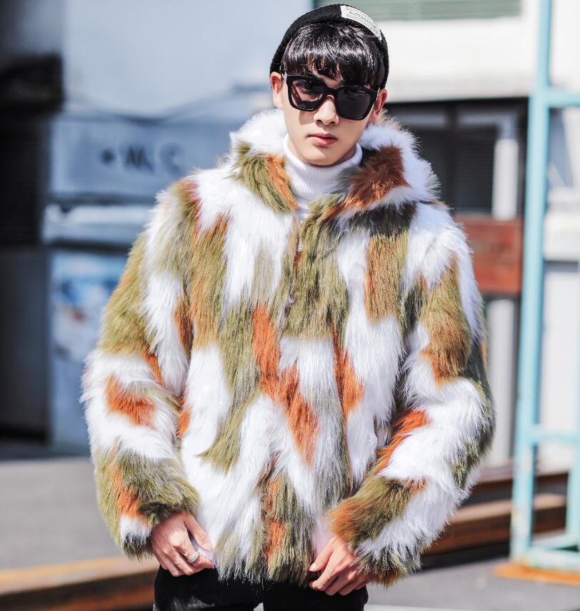 Men's Luxury Faux fur velvet cotton coat