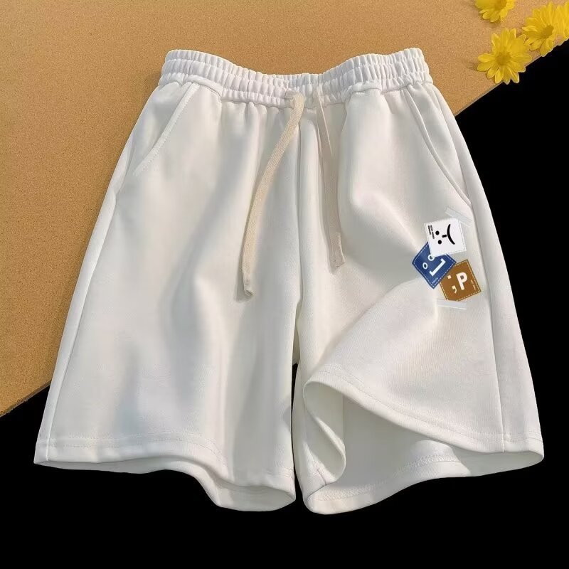 Men's Vintage Letter Print Loose Straight Shorts