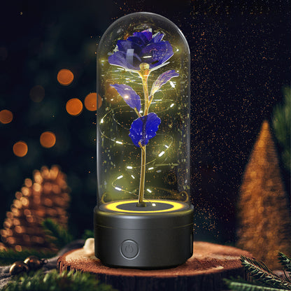 2 In 1 Rose Flowers LED Light And Bluetooth-compatible Speaker Gift Rose Luminous  Gift
