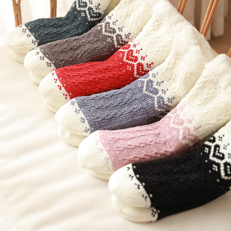 Knitted Plush Winter Warm Carpet Socks