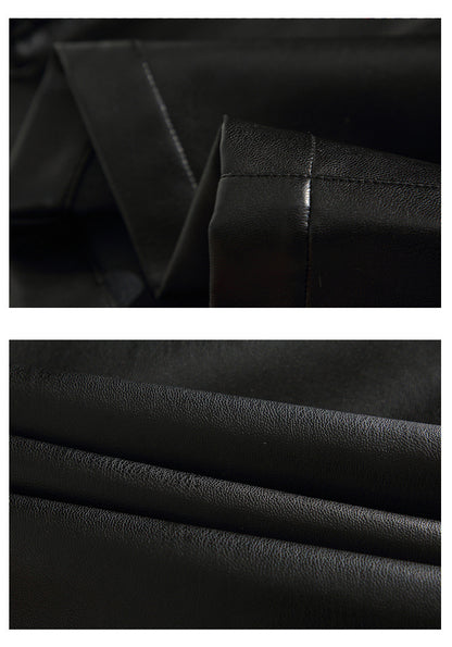 Men's Loose Straight Retro Street PU Leather Pants