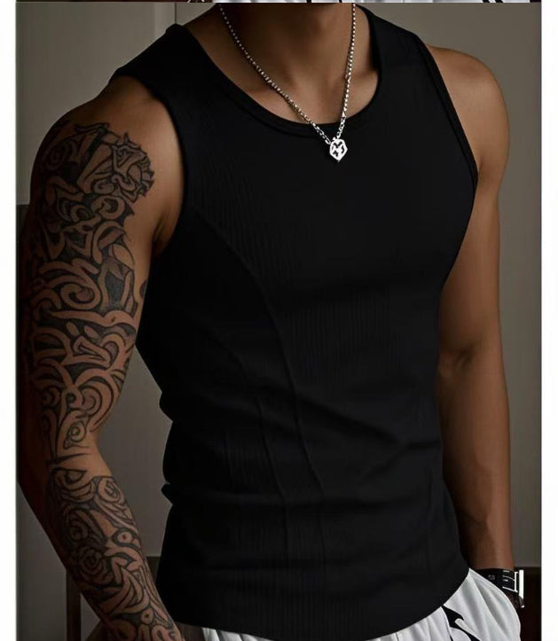 Stitching I-shaped Vest  Men's Tight